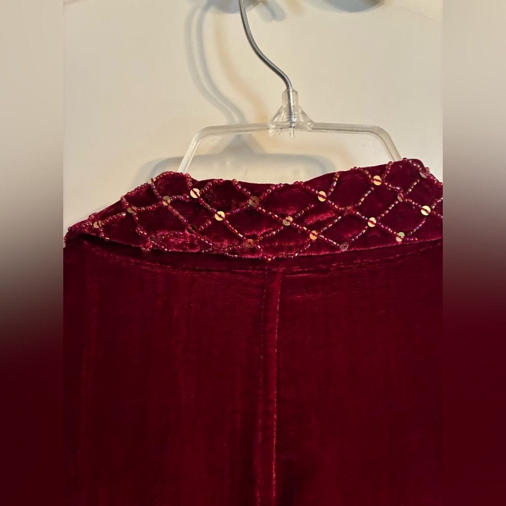 Berek Women's Rich Red Velvet Silk Blend Blazer - Picture 9 of 9